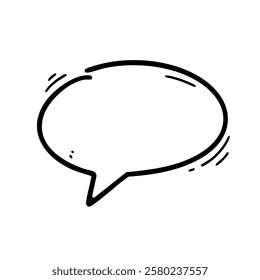 Hand drawn vector illustration of a speech bubble. Perfect for comics, chat icons, or creative designs. Ideal for communication, dialogue, and graphic projects.