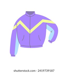 Hand drawn vector illustration sport jacket. Classic 80s-90s elements in modern style flat, line style. Fashion patch, badge, emblem.