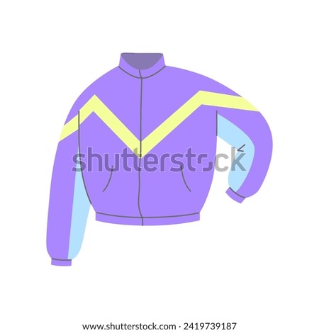 Hand drawn vector illustration sport jacket. Classic 80s-90s elements in modern style flat, line style. Fashion patch, badge, emblem.