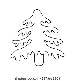 Hand drawn vector illustration of spruce. Isolated on white background