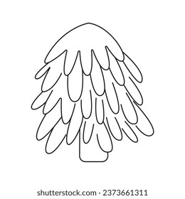 Ilustración vectorial dibujada a mano de abeto. Aislado sobre fondo blanco