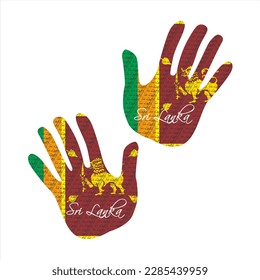 Ilustración de vectores dibujados a mano con un patrón de bandera sri lanka excelente para el diseño de afiches, revistas y ropa