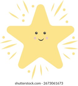 Handgezeichnete Vektorgrafik von Stern, Kinder Cartoon Design