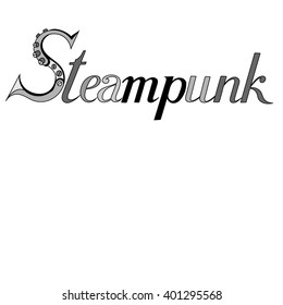 Hand drawn vector illustration. Steampunk label.