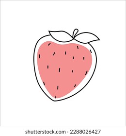 Ilustración de vectores dibujada a mano fresa aislada en fondo blanco