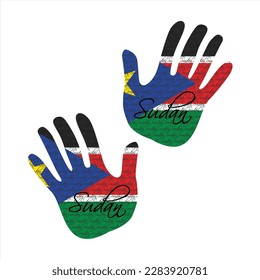 Hand drawn vector illustration with sudan flag pattern great for poster, magazine and clothes design