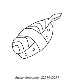 Ilustración vectorial dibujada a mano de sushi, rollos.