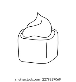 Handgezeichnete Vektorgrafik von Sushi, Rollen.