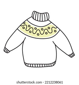 Hand drawn vector illustration of a sweater. Isolated on white background