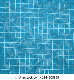 Hand drawn vector illustration of a swimming pool, top view