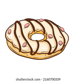 Hand drawn vector illustration - tasty donuts Sketch. Sweet desserts