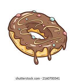 Hand drawn vector illustration - tasty donuts Sketch. Sweet desserts