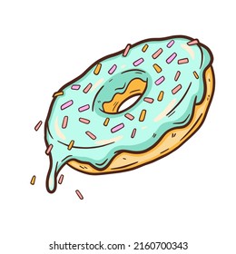 Hand drawn vector illustration - tasty donuts Sketch. Sweet desserts