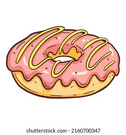 Hand drawn vector illustration - tasty donuts Sketch. Sweet desserts