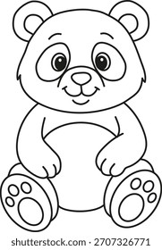 Dibujado a mano Ilustración vectorial Oso de peluche para colorear para niños arte de línea