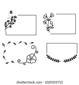 Hand drawn of vector illustration text doodle set, typodraphy font on white background. 