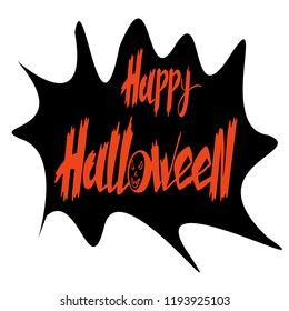Hand drawn vector illustration of text Happy Halloween. Suitable for design, letter, message, logotype, badge, icon, greeting card, postcard, logo, banner, tag. EPS 10.