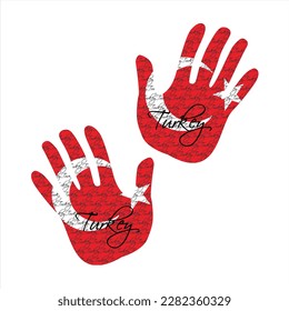 Ilustración vectorial dibujada a mano con un patrón de bandera turca excelente para el diseño de afiches, revistas y web