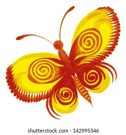 hand drawn, vector, illustration in Ukrainian folk style