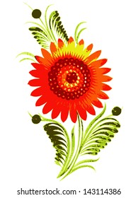 hand drawn, vector, illustration in Ukrainian folk style