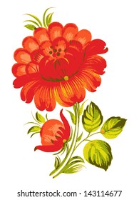 hand drawn, vector, illustration in Ukrainian folk style