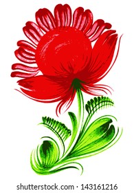 hand drawn, vector, illustration in Ukrainian folk style