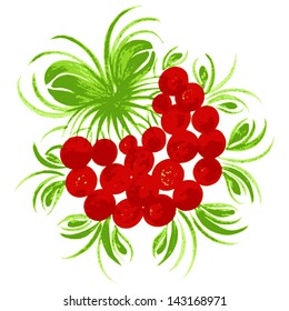 hand drawn, vector, illustration in Ukrainian folk style