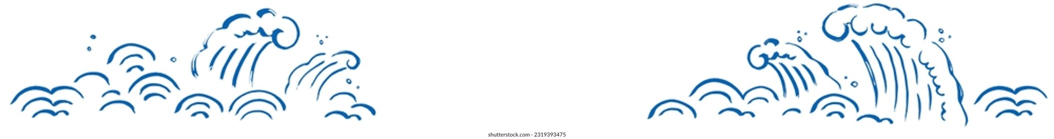 Hand drawn vector illustration of waves
