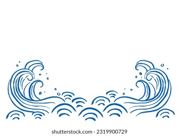 Hand drawn vector illustration of waves