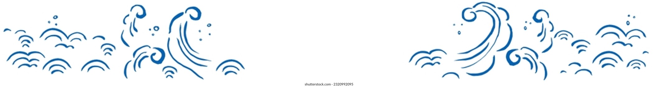 Hand drawn vector illustration of waves