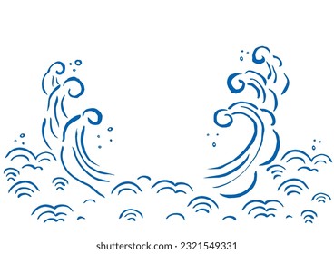 Hand drawn vector illustration of waves