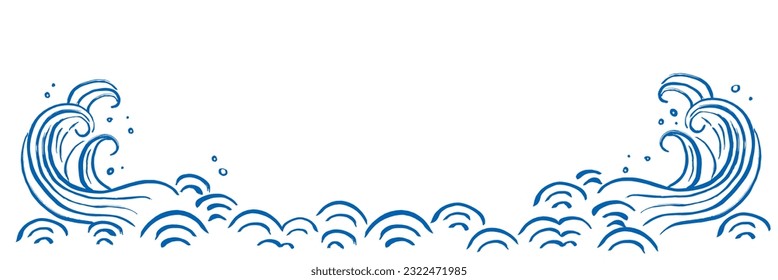 Hand drawn vector illustration of waves