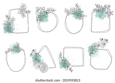 Hand drawn vector illustration for wedding invitations and lettering decorations. Frame for wedding invitations, save the date or greeting cards.