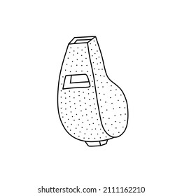 Hand drawn vector illustration of a whistle. Cute illustration of sport equipment icon on a white background.