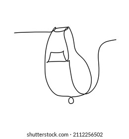 Hand drawn vector illustration of a whistle in single line style. Cute illustration of sport equipment icon on a white background.