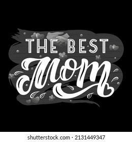 Handgezeichnete Vektorgrafik "Die beste Mutter" für Grußkarten, Banner, Drucke oder Vorlagen