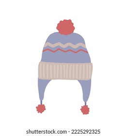 Hand drawn vector illustration winter clothing hat and scarf.