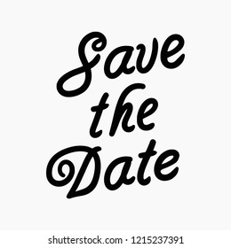 Hand drawn vector illustration of the words Save the date isolated on white background