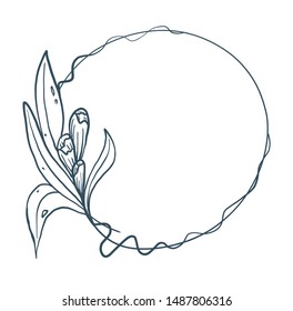 Hand drawn vector illustration - a wreath of laurel vintage. For wedding invitations, greeting cards, quotes, blogs, posters, and more.