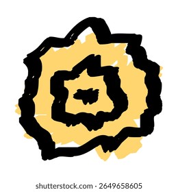 Ilustração vetorial desenhada à mão de flores amarelas.