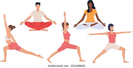 Hand drawn, vector, illustration  yoga