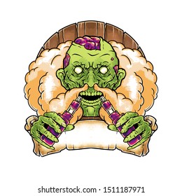 Hand Drawn Vector Illustration Zombie Vape