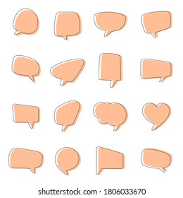 Hand drawn vector illustration.Collection of vector of speech bubble.