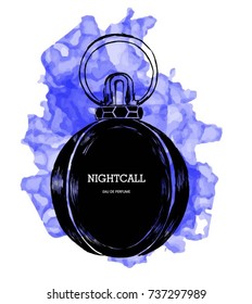 Hand drawn vector illustrations - french perfume. Outline design elements. Fashion sketch. Glass bottles with floral aroma. Perfect for invitation, greeting card, poster, print etc.