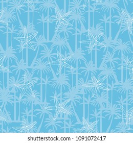 Hand drawn vector illustrations - seamless pattern of seashells. Marine background.