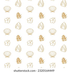 Hand drawn vector illustrations - seamless pattern of seashells. Marine background. Perfect for invitations, greeting cards, posters, prints, banners, flyers etc