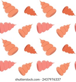 Hand drawn vector illustrations - seamless pattern of seashells. Marine background. Perfect for invitations, greeting cards, posters, prints, banners, flyers