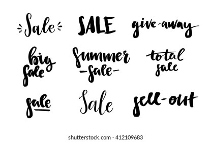 Hand drawn vector illustration.Sale. Lettering vintage quote. Modern Calligraphy.