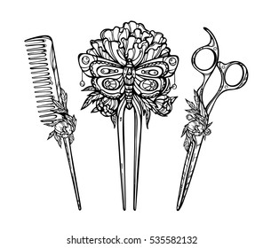 antique hair scissors