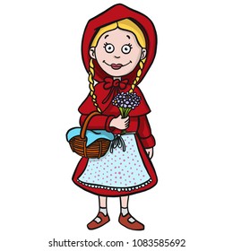 hand drawn vector illustrator of little red hood 
